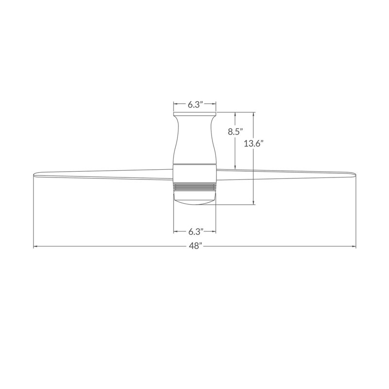 Velo 48'' Ceiling Fan with LED Lights, Whitewash, Bright Nickel, Handheld Remote Control
