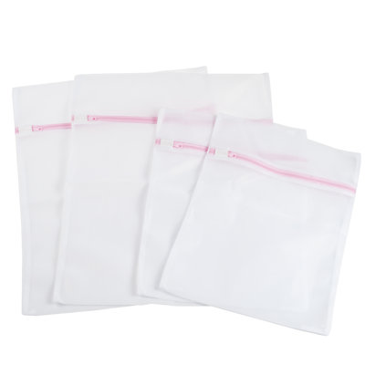 4 sacs à linge en filet - Sacs de rangement pour vêtements avec fermetures à glissière - 2 sacs moyens et 2 grands pour trier les vêtements par maison de tous les jours