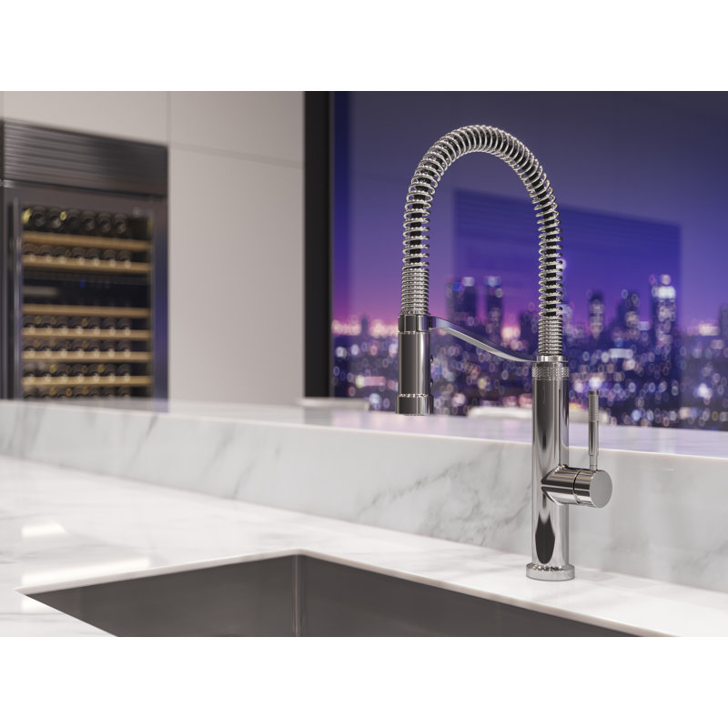 Pull Down Single Handle Kitchen Faucet, Polished Chrome