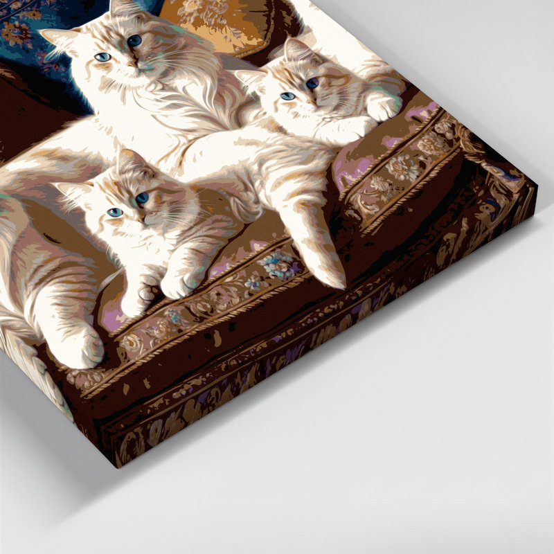 Art mural sur toile chats noirs, H 20 po x l 30 po