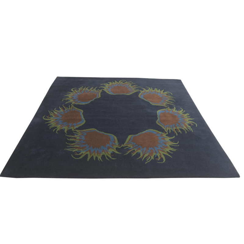Tapis carré bleu marine Orlando