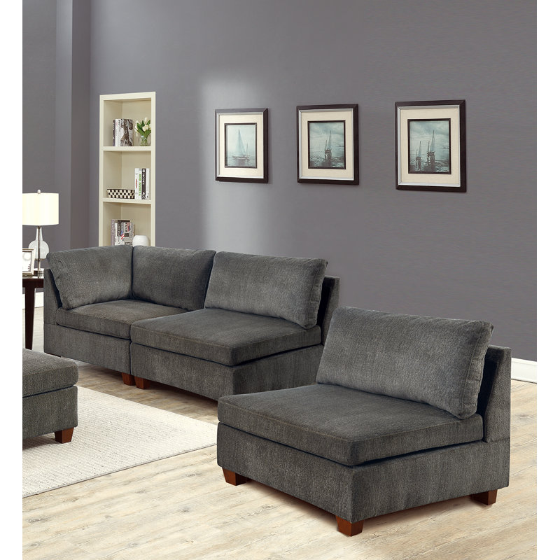 Chair, Gray Chenille