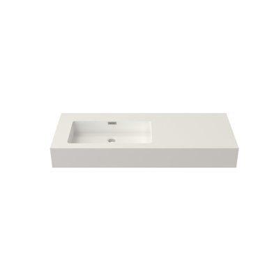 Solid Surface Bathroom Vanity Basin Sink Using Stone Resin, Matte White Finish Color, 47.41 In Deep, 18.77 Wide, 6.05 High, 47.33 Lb Heavy, Suitable For All Configurations And Decor, Stains