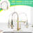 Brushed Gold Single Lever Kitchen Sink Faucet With Pull Down , Stain - Surface, Fast Installation Contemporary In Gold, Hole Design, Efficient Water Mixing