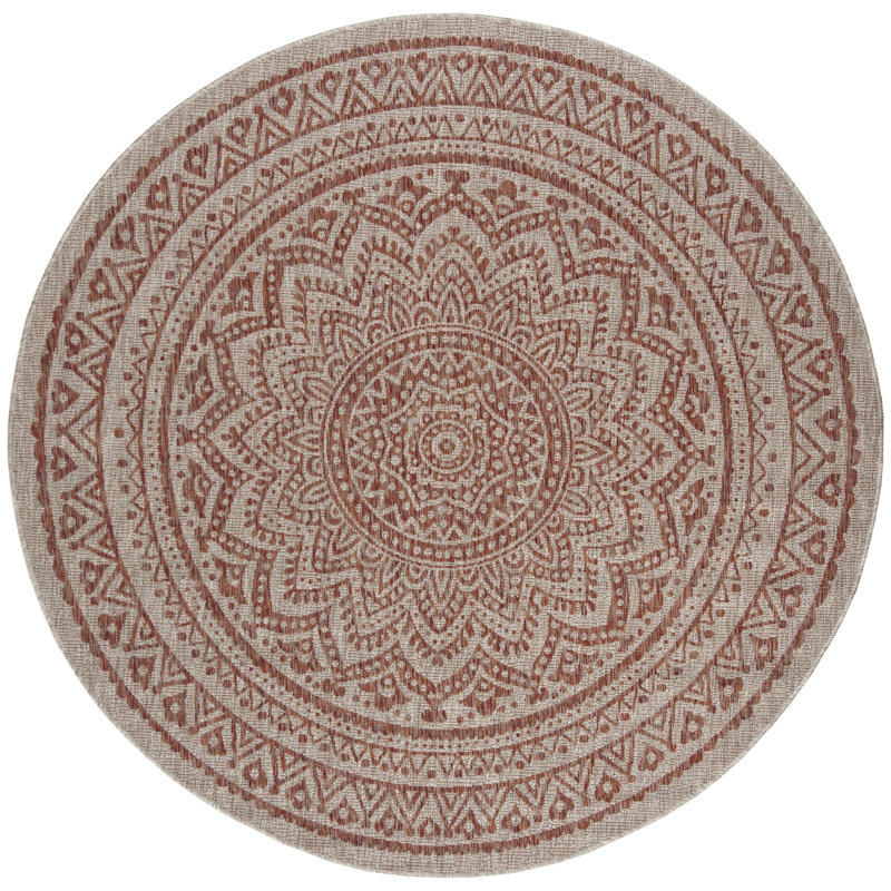 Amedee Performance Floral Indoor/Outdoor Area Rug, Round 9'