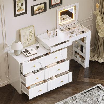 Vanity Desk With Mirror And Lights