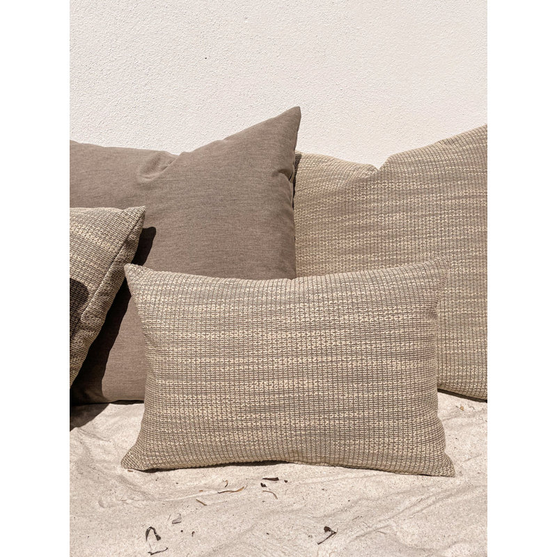 Mocha Brown Woven Acrylic Indoor Outdoor Pillow