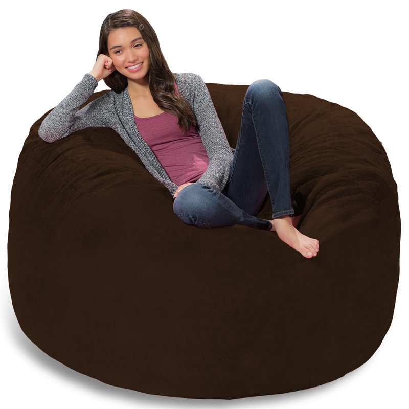 Bean Bag Chair - Shredded Memory Foam Filled Round Furniture Bean Bag Chair with Removable and Machine Washable Cover - Breton Bean Bag Sofa Lounger with Soft Micro Fiber Cover - Multiple Colors, Multiple Sizes and Fabrics