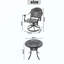 Ensemble de salle à manger 5 pièces en aluminium coulé résistant aux intempéries, comprenant 4 chaises pivotantes et une table ronde avec cadre-543437540