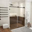 60 po Porte de douche coulissante sans cadre en noir mat avec verre transparent