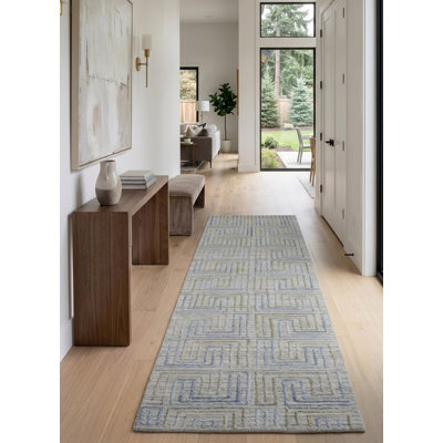 Hand Woven Geometric Polypropylene Multicolor Runner Indoor Area Rug