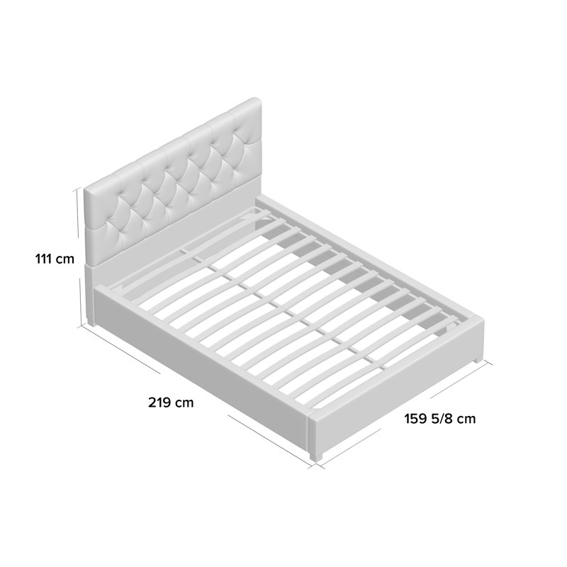 Samaira Fabric Upholstered Ottoman Bed Brushed Velvet, Kingsize (5')