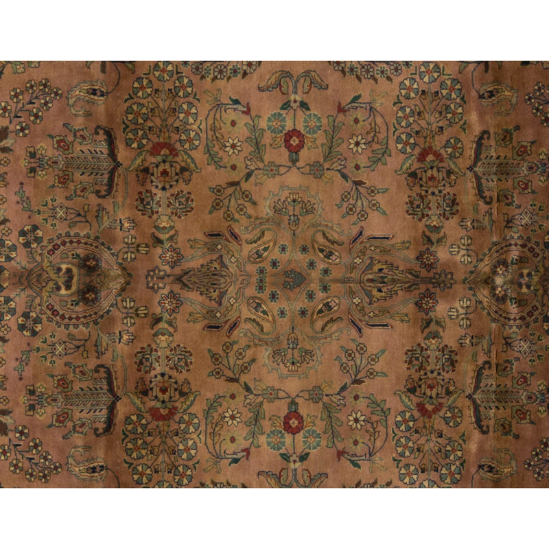 Tapis rouille et beige noué à la main de haute qualité