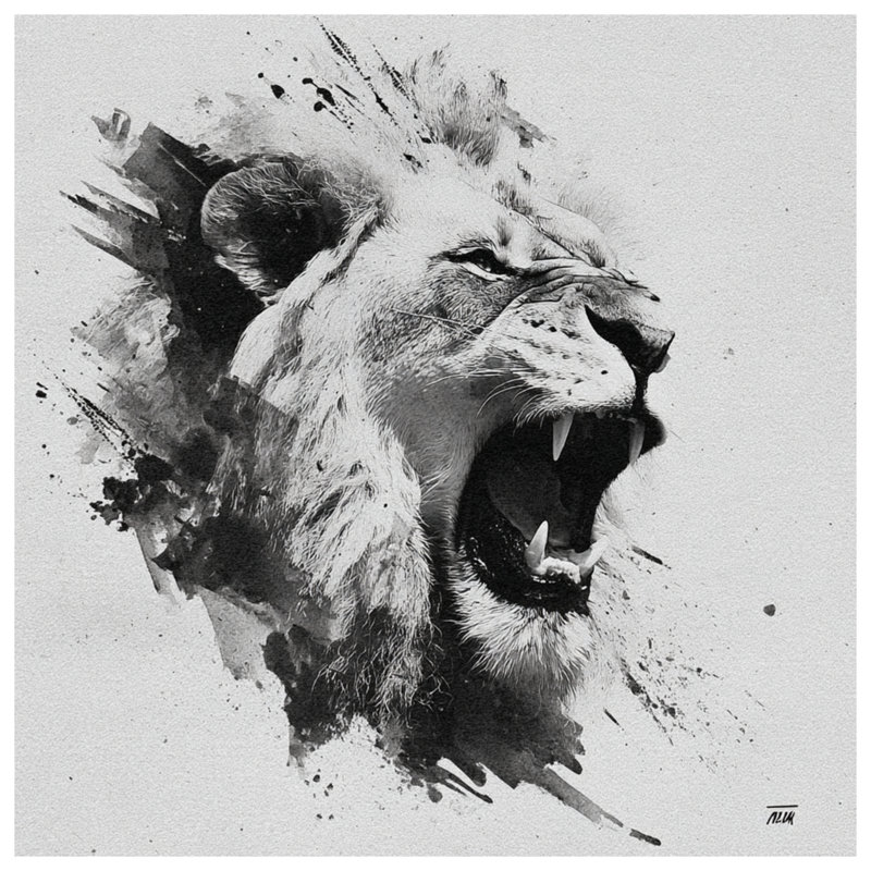Rideaux de douche Roaring Lion Art, 70 po l x 72 po H