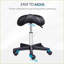 Tabourets, tabouret de selle pivotant à hauteur ajustable en similicuir pour salon de massage au spa | Noir | Similicuir