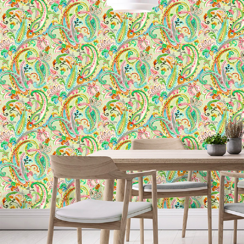 Gwenifer 10m x 68cm Matte Wallpaper Roll, Green
