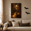 Art mural sur toile Halloween au clair de lune avec lanterne sur souche-138684776