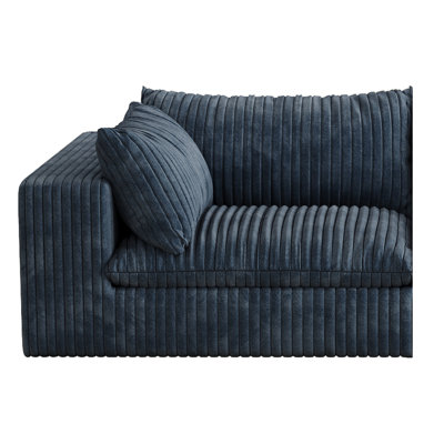 Nuage de velours côtelé bleu, conception à deux couches, coussin amovible, sans assemblage pour les discussions en salle de conférence. Siège modulaire rembourré en plumes, support en éponge pure, coût de compression à haute densité