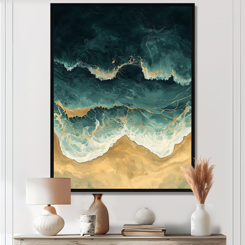 Kalb - impressions sur toile côtières, Noir, Impression encadrée flottante, H 20 po x l 12 po
