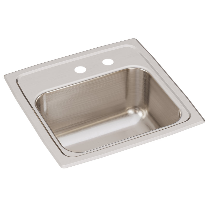 Lustertone 15" L x 15" W Dual Mount Kitchen Sink, MR2 hole