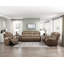 Canapé inclinable double moelleux en microfibre brun