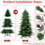 Arbre de Noël 6,5 pi + PE avec 2146 pointes - Mélange réaliste, conception à charnières à installation rapide, base 2142 pointes, apparence réaliste, conception pour un assemblage rapide, support en métal stable
