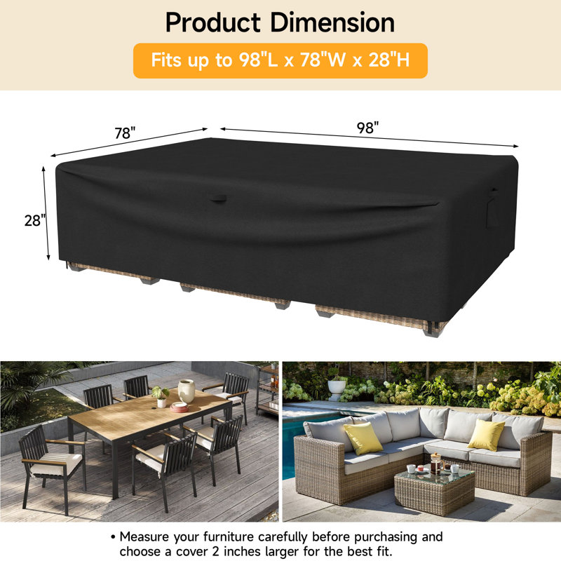 Housses de meubles de patio imperméables, housses de meubles d'extérieur imperméables
