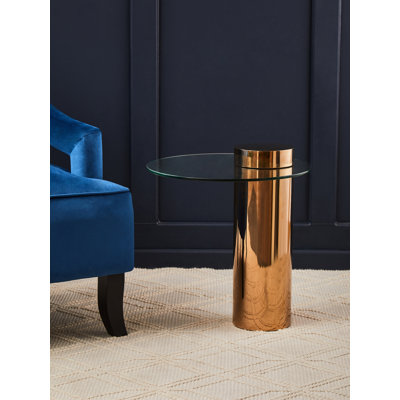 Bhodi Glass Top Side Table