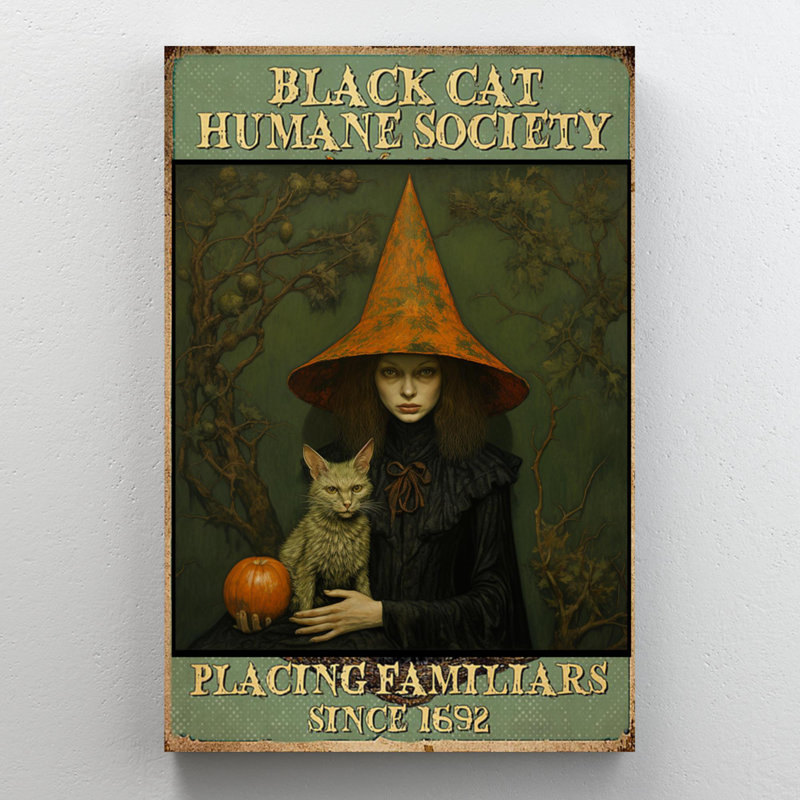 «Lerita Black Cat Humane Society», reproduction sur toile, H 20 po x l 16 po x P 1,25 po