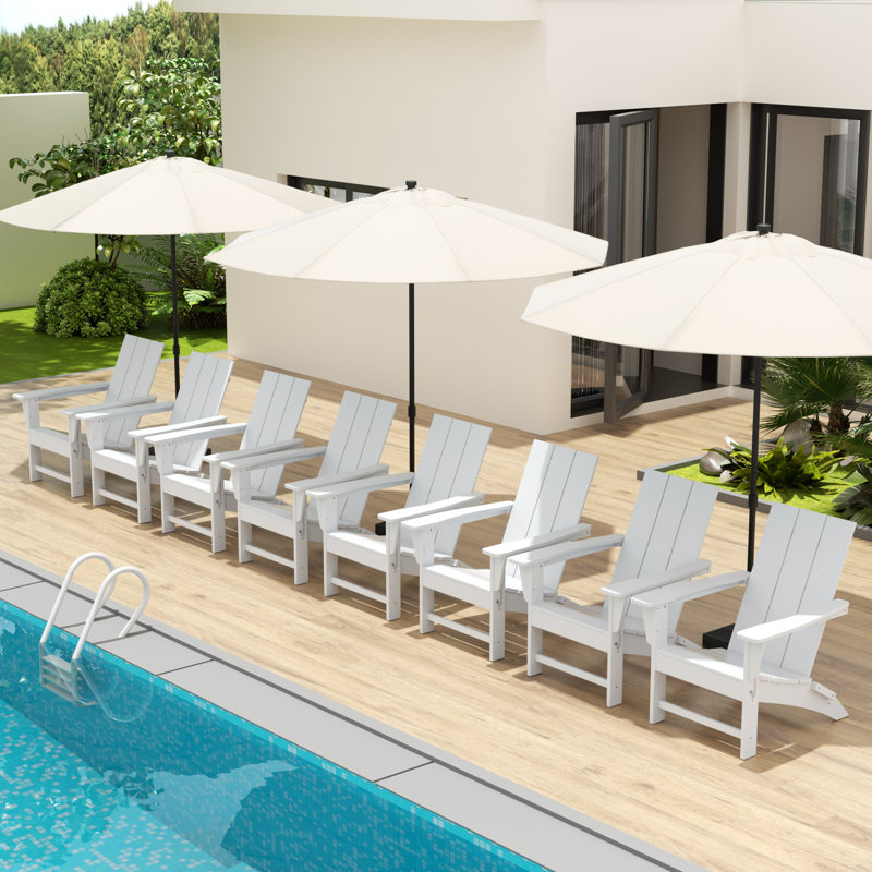 Joubert Foldable Outdoor Adirondack Set, White
