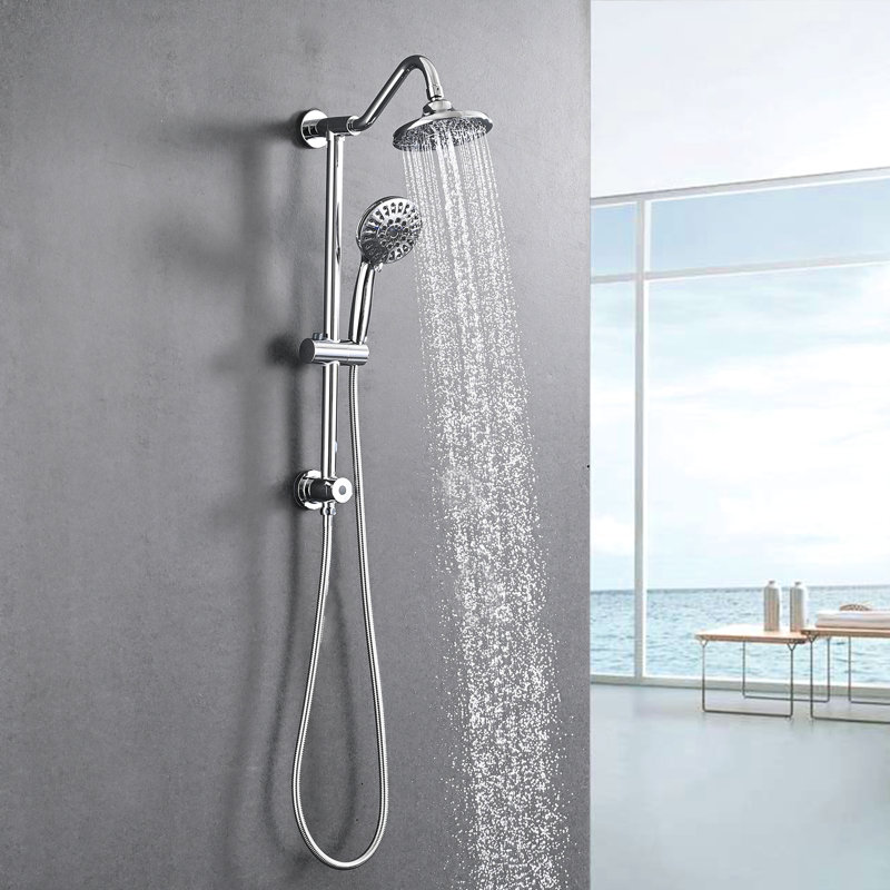6 Inch Rain Shower Head And Handheld For Bathroom - Enhanced Showering Experience 2.5 Gpm Including, Chrome