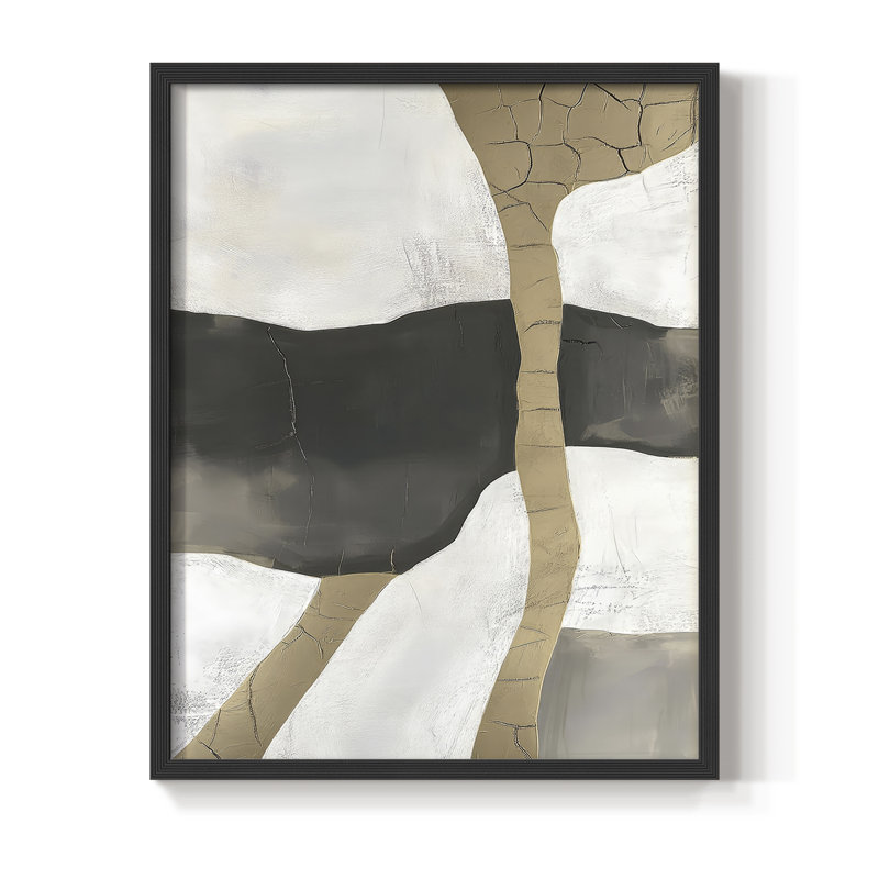 Abstrait, reproduction encadrée, prêt à accrocher, H 10 po x l 8 po, Noir