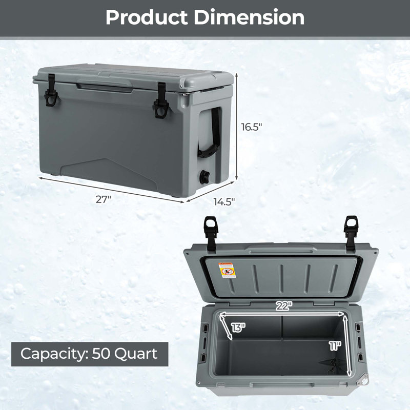 Glacière Costway 50 Quarts, Gris anthracite