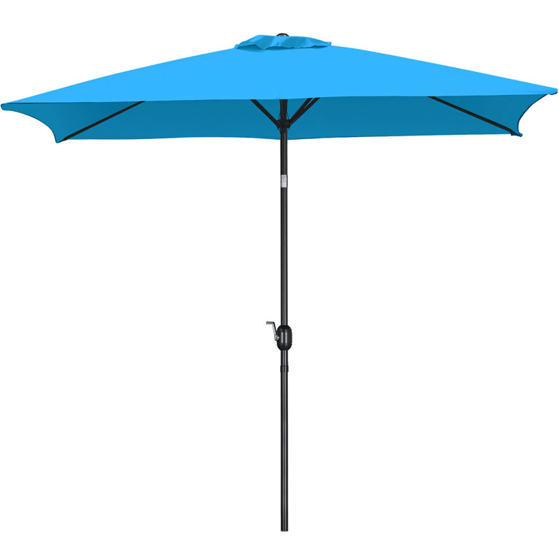 Parasol d'extérieur rectangulaire Glidewell, H 99,6 po x l 120 po x P 78 po, Bleu ciel