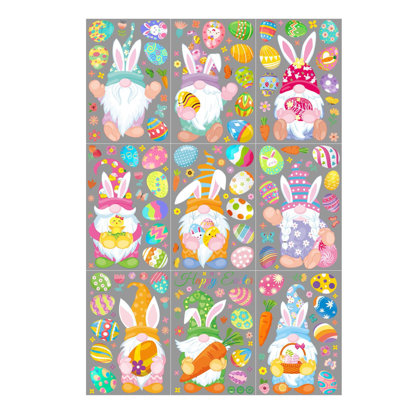 Easter Cute Rabbits Eggs stationary stickers Living Room Kitchen Window Glass Door Window stickers