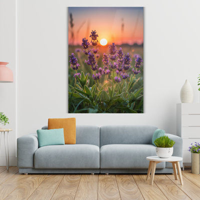 Art mural en verre trempé lavande