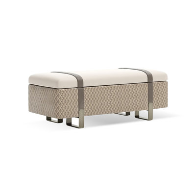 Banc rembourré beige