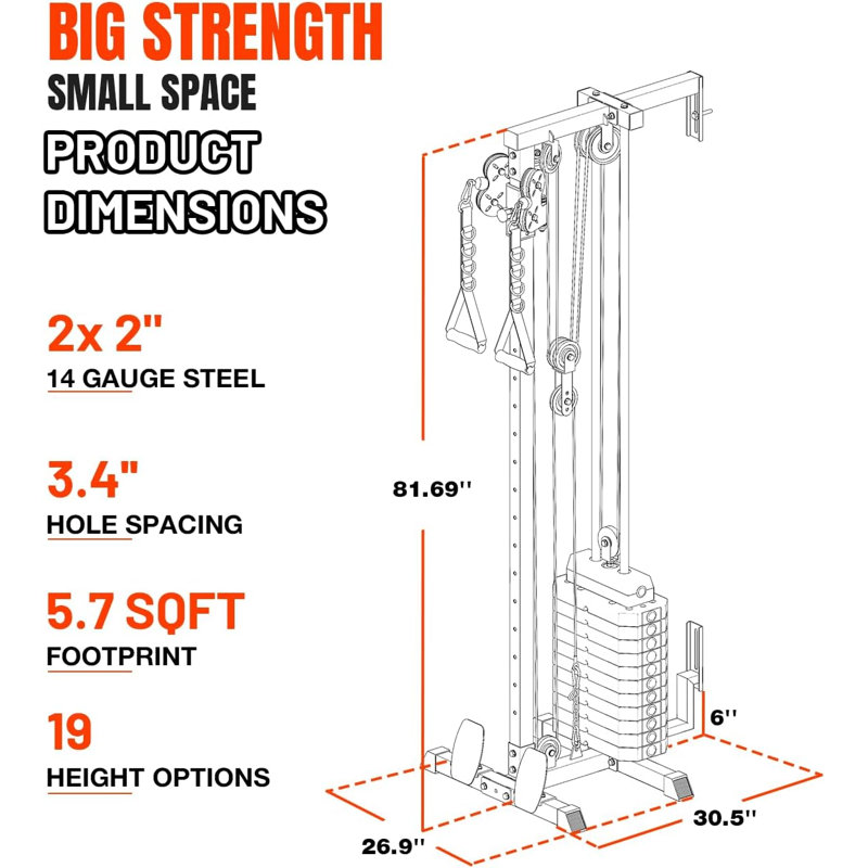 Mikolo Compact Weight Stack Functional Trainer with Adjustable Pulley