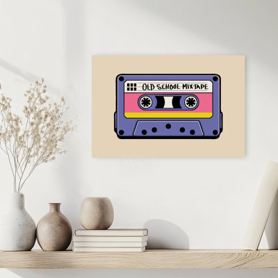 «Old School Mixtape Classic Retro Vintage Architecture», reproduction d'art murale