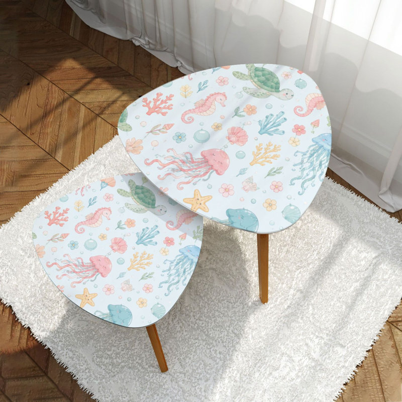 Ensemble de 2 tables basses gigognes Triangle