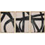BAW Black Tan Stroke Collage Abstract Formes Minimalisme Decor Bohemian Relax / Zen 3 pièces-94434352-94434350