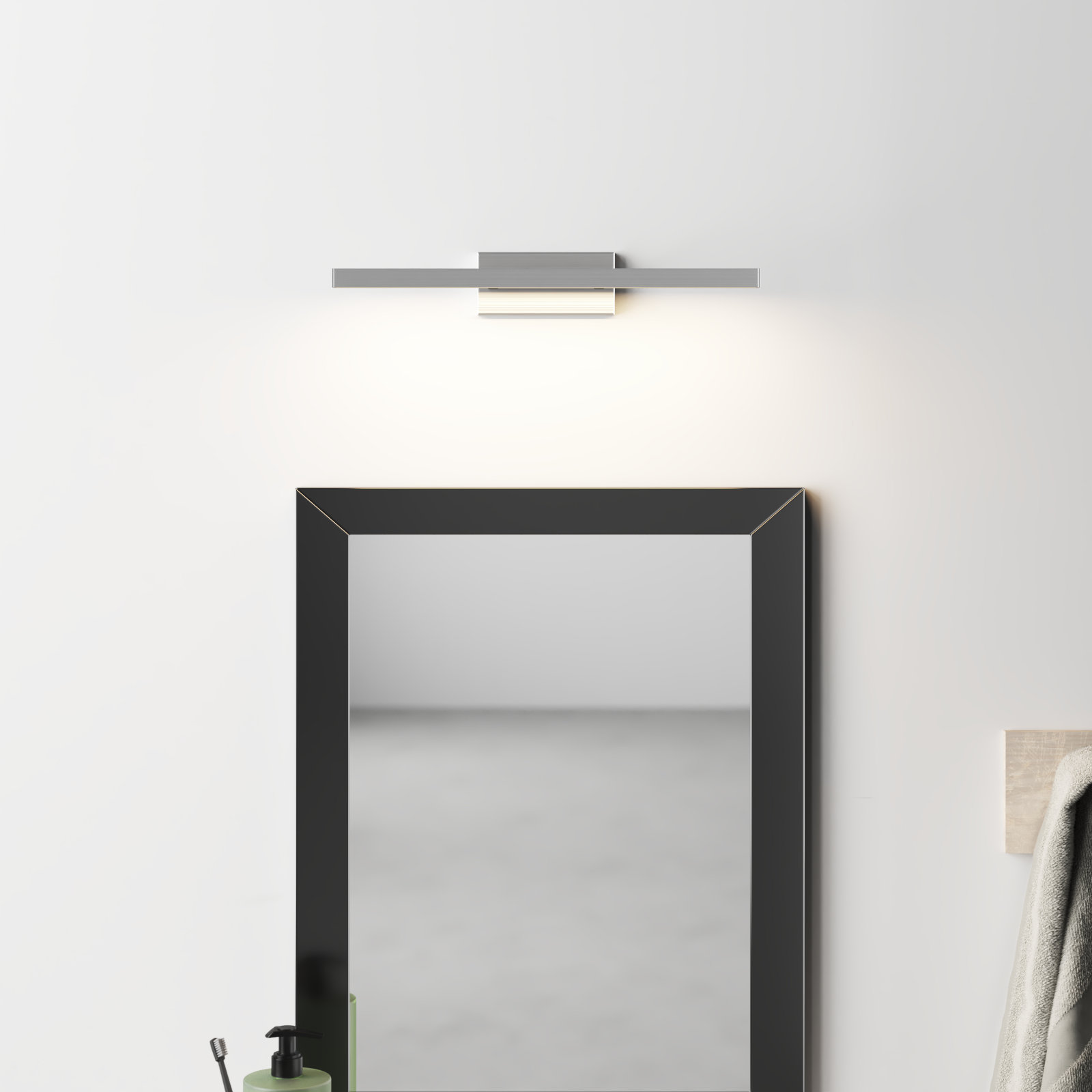 Rochelle Single Frosted Dimmable LED Vanity Light, Brushed Nickel, 3500K