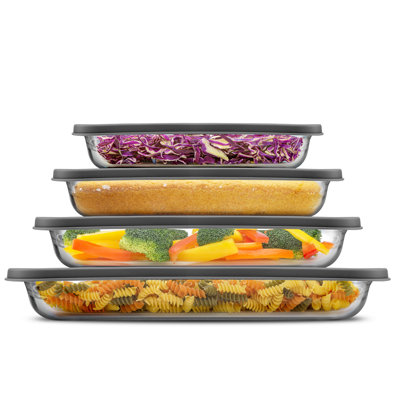 JoyJolt Glass Oven-to-Table Baking Dish with Lids