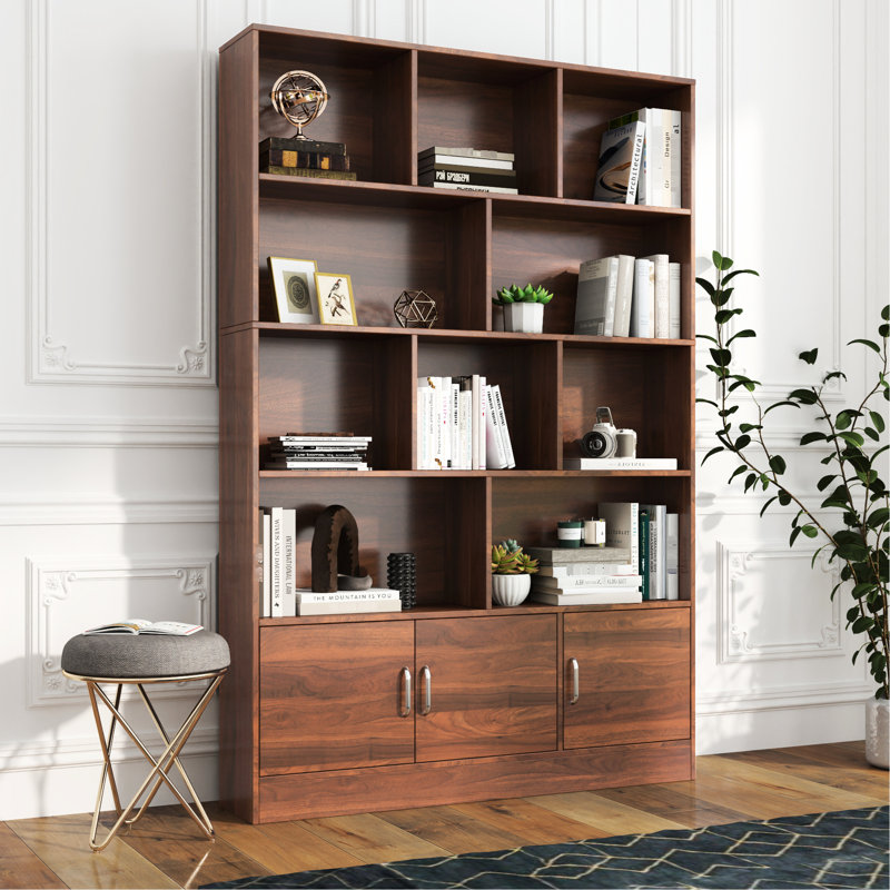 4 étagères avec 10 et 3 portes, 70,94 po de hauteur, rangement cubique moderne pour le vestibule, le salon, le bureau et une bibliothèque spacieuse