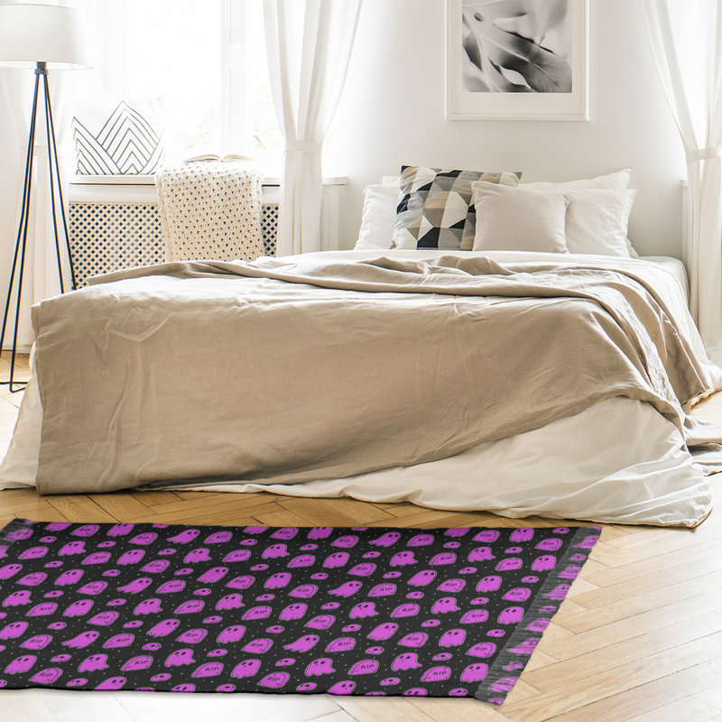 Noir fantôme/Tapis décoratif mauve, non