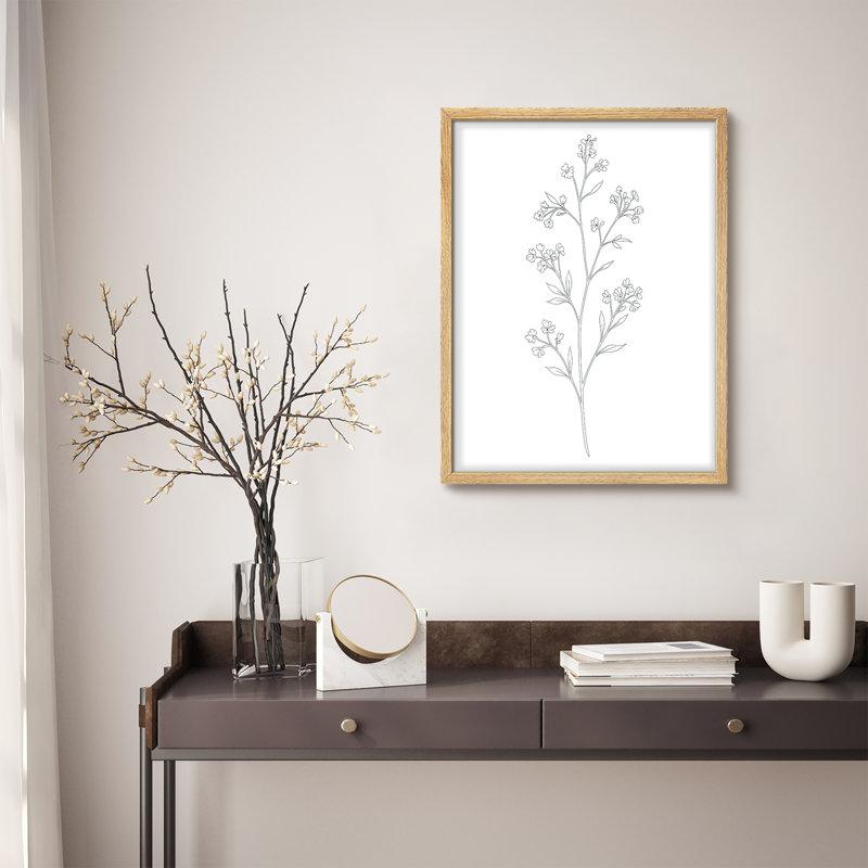 Reproduction florale encadrée pour décoration florale - 12 po x 16 po, H 16 po x l 12 po, Naturel