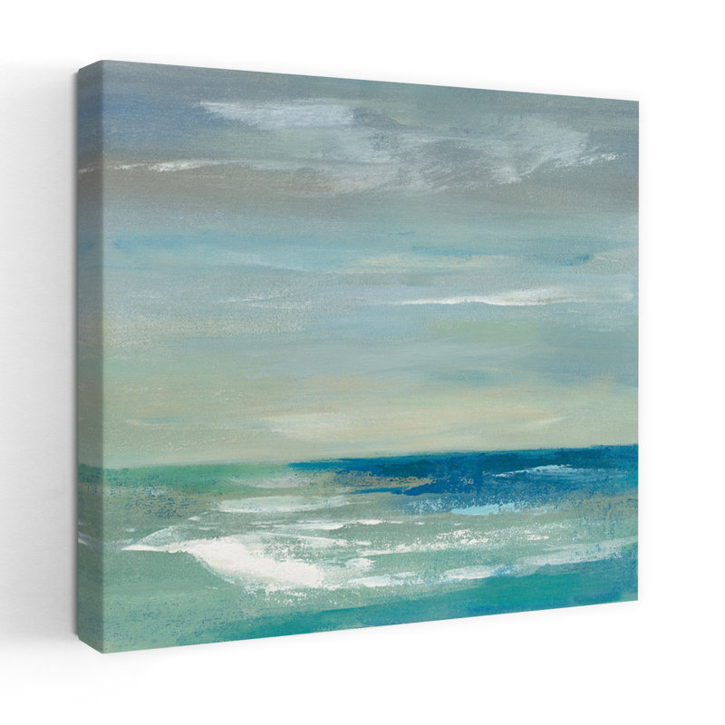 Tôt le matin, vagues I, art abstrait de l'océan côtier, H 18 po x l 18 po