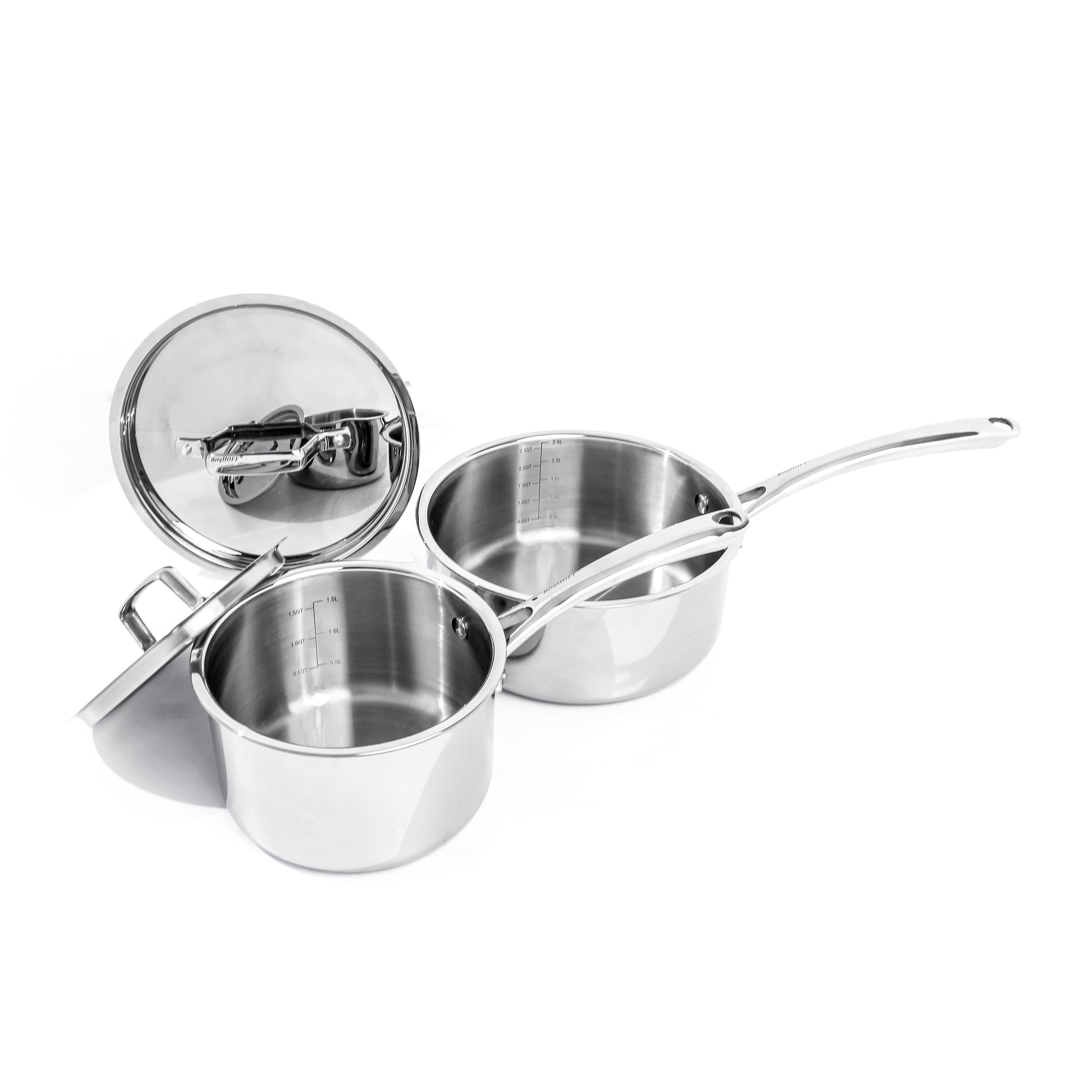 Nutrichef 2 qt Stainless Steel Triply Sauce Pot with Glass Lid
