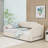 Twin XL Linen Extendable Upholstered Daybed with LED Lighting and Storage Drawers-638918742