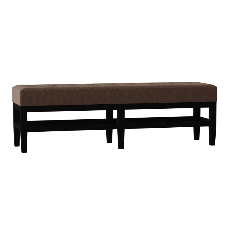 Galindo-White Upholstered Bench, Black, Key Brown